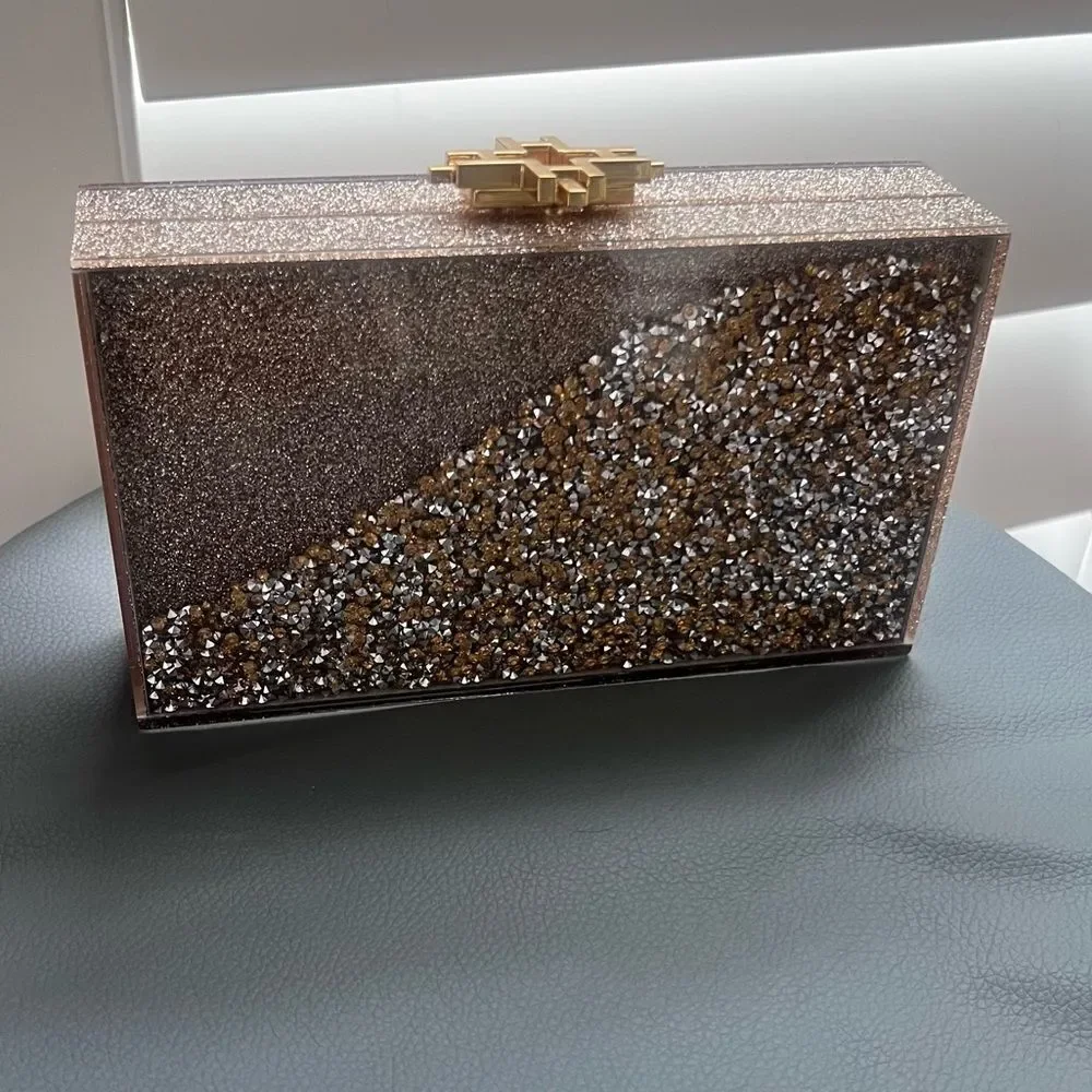 India Hicks Glitter Box Clutch - New